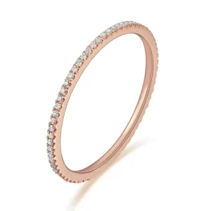 Memoryring mit Diamanten, 18 Karat Rosegold-LEAF Online