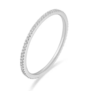 Memoryring mit Diamanten, 18 Karat Weißgold-LEAF Hot