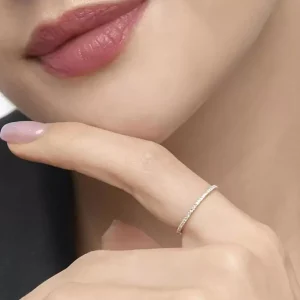 Memoryring mit Diamanten, 18 Karat Rosegold-LEAF Online