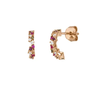 Mini Creole CANDY, 18 K Rosegold vergoldet-LEAF Hot