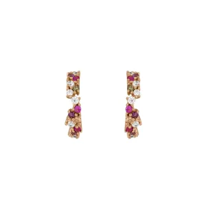 Mini Creole CANDY, 18 K Rosegold vergoldet-LEAF Hot