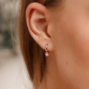 Mini Creole Single Stud, 18 K Gelbgold vergoldet-LEAF Best