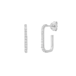 Mini Creole Square mit Zirkonia, 925 Sterlingsilber-LEAF Fashion
