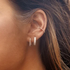 Mini Creole Square mit Zirkonia, 925 Sterlingsilber-LEAF Fashion