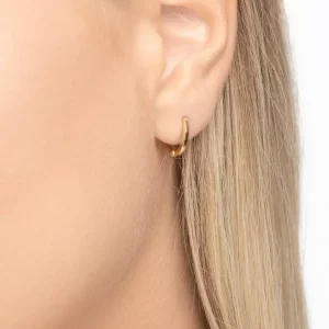 Mini Klappcreolen, 12mm, 14 Karat Gelbgold-LEAF Discount