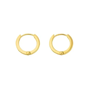 Mini Klappcreolen, 12mm, 14 Karat Gelbgold-LEAF Discount