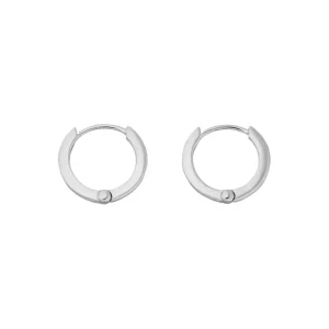 Mini Klappcreolen, 12mm, 14 Karat Weißgold-LEAF New