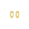 Mini-Klappcreolen mit Zirkonia, 18 K Gelbgold vergoldet-LEAF Online