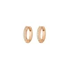 Mini-Klappcreolen mit Zirkonia, 18 K Rosegold vergoldet-LEAF Fashion