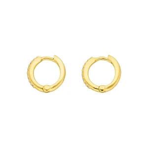 Mini-Klappcreolen mit Zirkonia, 18 K Gelbgold vergoldet-LEAF Online