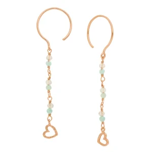 Ohrhänger Amazonit, 18 K Rosegold vergoldet-LEAF Hot