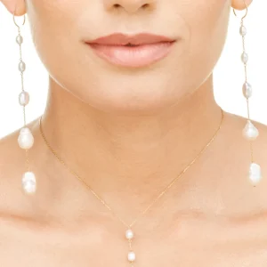 Ohrhänger Barock Pearls, 14 Karat Weißgold-LEAF Clearance