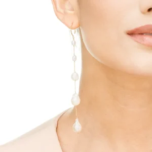 Ohrhänger Barock Pearls, 14 Karat Gelbgold-LEAF New
