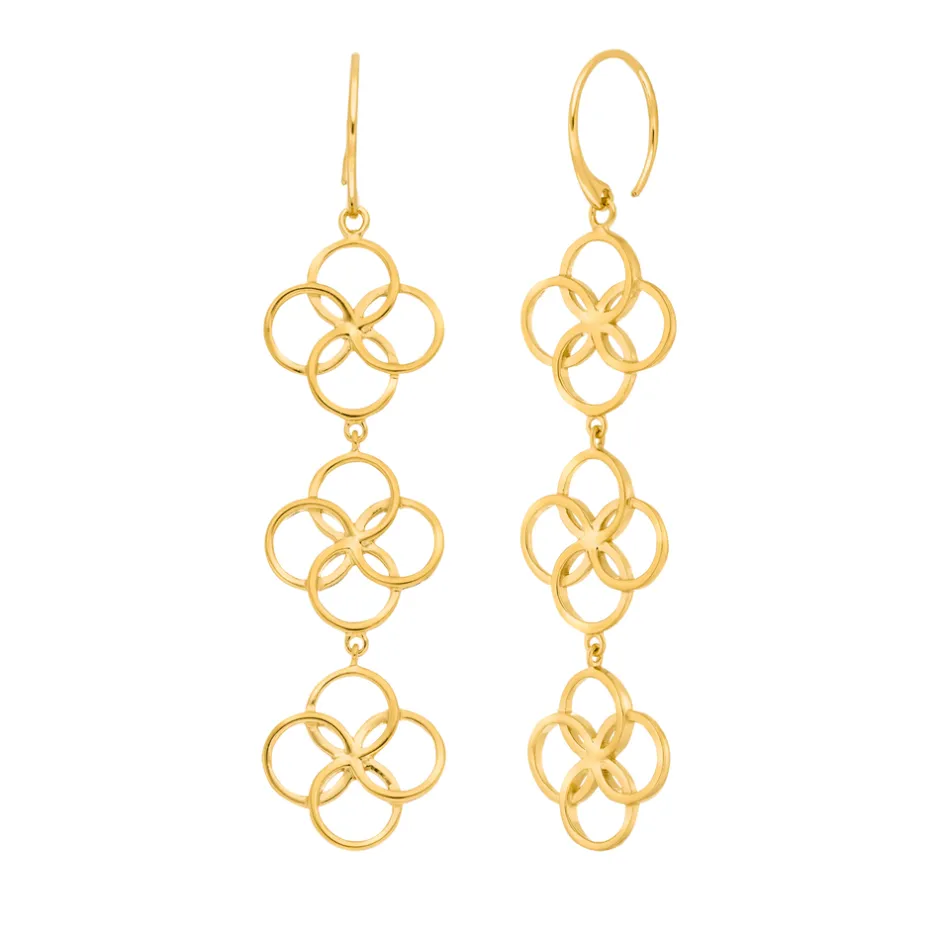 ohrhnger_clover_charm__k__0.webp Ohrhänger Clover Charm, 18 K Gelbgold vergoldet-LEAF Clearance