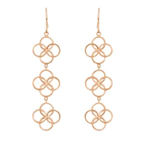Ohrhänger Clover Charm, 18 K Rosegold vergoldet-LEAF Hot