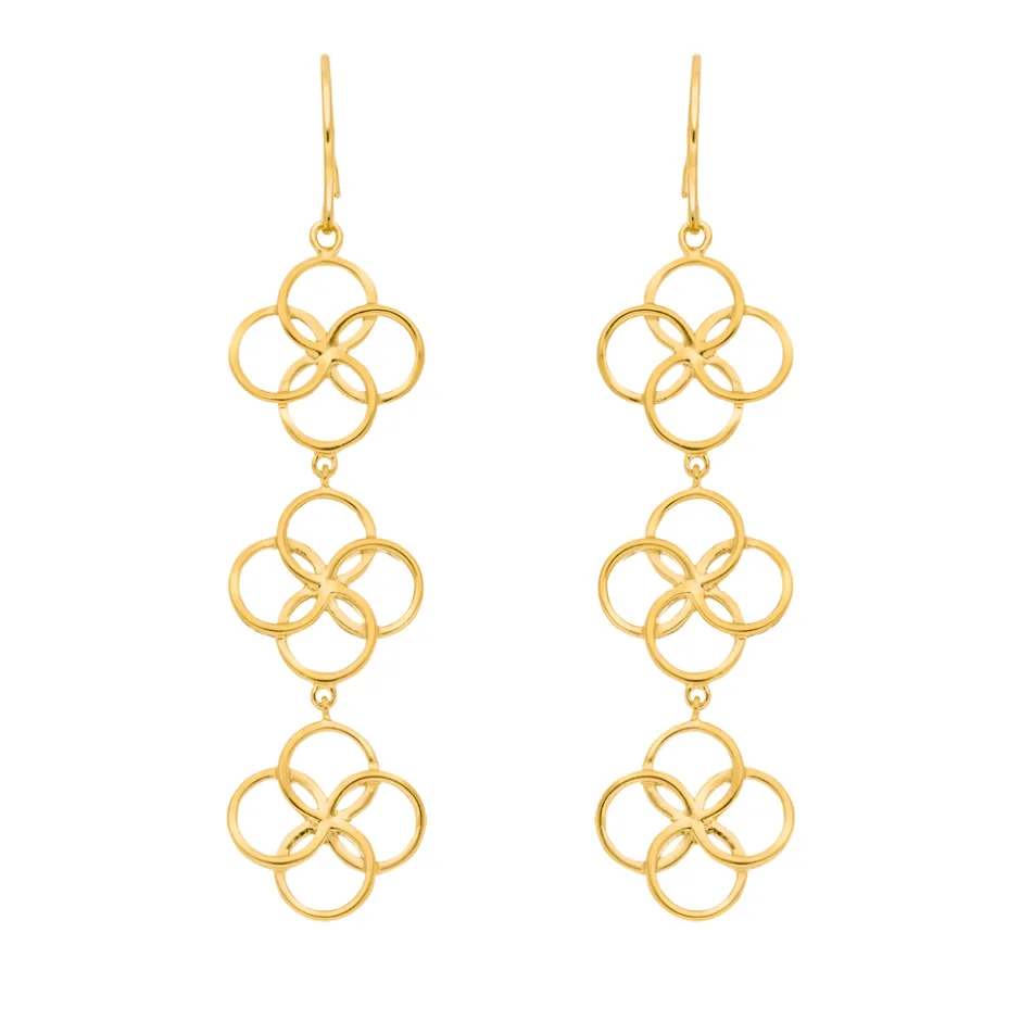ohrhnger_clover_charm__k__1.webp Ohrhänger Clover Charm, 18 K Gelbgold vergoldet-LEAF Clearance