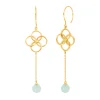 Ohrhänger Clover Charm, Aqua Chalzedon, 18 K Gelbgold vergoldet-LEAF Discount