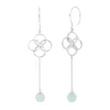 Ohrhänger Clover Charm, Aqua Chalzedon, 925 Sterlingsilber-LEAF Clearance