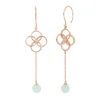 Ohrhänger Clover Charm, Aqua Chalzedon, 18 K Rosegold vergoldet-LEAF Hot