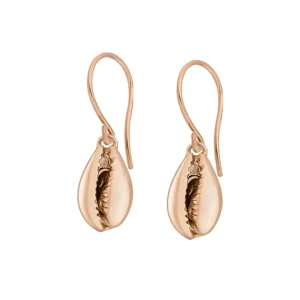 Ohrhänger Cowrie Shell, 18 K Rosegold vergoldet-LEAF Best