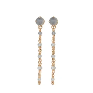 Ohrhänger Flying Gem, Labradorit, 18 K Rosegold vergoldet-LEAF Hot