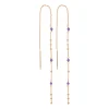Ohrhänger Flying Gems, Amethyst, 18 K Rosegold vergoldet-LEAF New