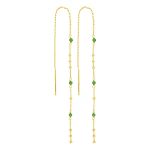 Ohrhänger Flying Gems, Grüner Achat, 18 K Gelbgold vergoldet-LEAF Discount