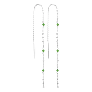 Ohrhänger Flying Gems, Grüner Achat, 925 Sterllingsilber-LEAF New