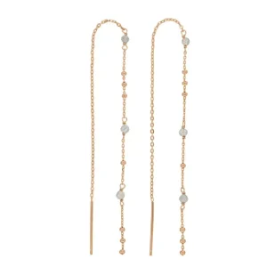 Ohrhänger Flying Gems, Labradorit, 18 K Rosegold vergoldet-LEAF New