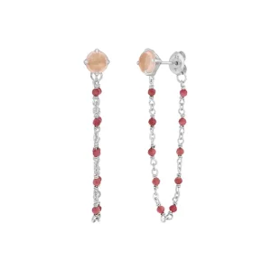 Ohrhänger Flying Gems, Rosenquarz, 925 Sterlingsilber-LEAF Best