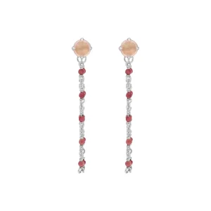 Ohrhänger Flying Gems, Rosenquarz, 925 Sterlingsilber-LEAF Best