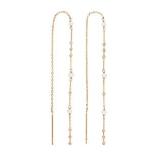 Ohrhänger Flying Pearls, 18 Karat Rosegold vergoldet-LEAF Hot