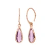 Ohrhänger Gem Drop, Amethyst, 18 K Rosegold vergoldet-LEAF New