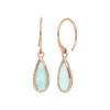 Ohrhänger Gem Drop, Aqua Chalzedon, 18 K Rosegold vergoldet-LEAF Best