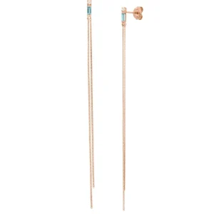 Ohrhänger Glamour, Blue/White Topas, 18 K Rosegold vergoldet-LEAF New