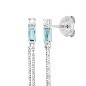 Ohrhänger Glamour, Blue/White Topas, 925 Sterlingsilber-LEAF Hot