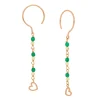 Ohrhänger Grüner Achat, 18 K Rosegold vergoldet-LEAF Clearance