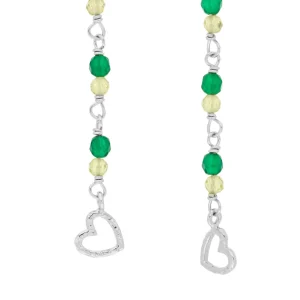 Ohrhänger Grüner Achat, 925 Sterlingsilber-LEAF New