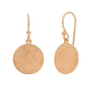 Ohrhänger Plättchen groß, 18 K Rosegold vergoldet-LEAF Hot