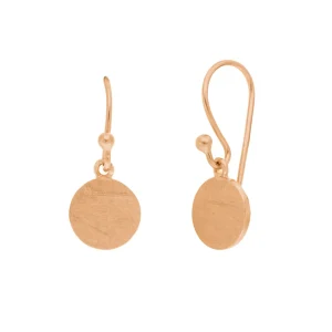 Ohrhänger Plättchen klein, 18 K Rosegold vergoldet-LEAF Discount
