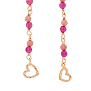 Ohrhänger Rubin, 18 K Rosegold vergoldet-LEAF Best