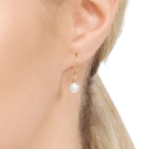 Ohrhänger Single Pearls, 14 Karat Gelbgold-LEAF Hot