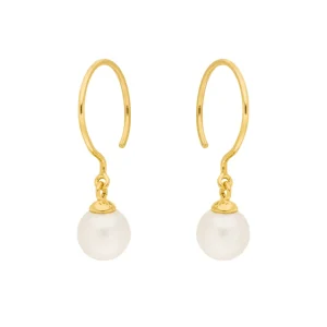Ohrhänger Single Pearls, 14 Karat Gelbgold-LEAF Hot