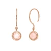 Ohrhänger Solitär, Rosenquarz, 18 K Rosegold vergoldet-LEAF Outlet