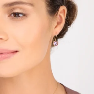 Ohrringe Amethyst, 14 Karat Gelbgold-LEAF Discount