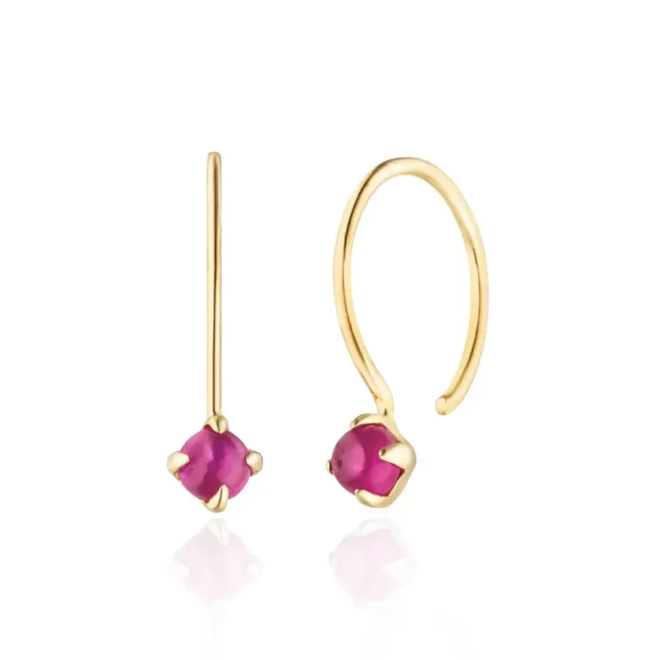 ohrringe_cabochon_rubin___0.webp Ohrringe Cabochon, Rubin, 14 Karat Gelbgold-LEAF Clearance