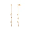 Ohrringe Perle Kette, 14 Karat Rosegold-LEAF Clearance