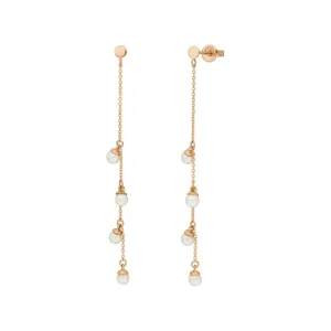 Ohrringe Perle Kette, 14 Karat Rosegold-LEAF Clearance