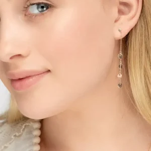 Ohrringe Platelet Kette, 14 Karat Rosegold-LEAF Clearance