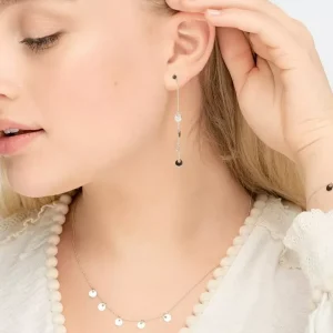 Ohrringe Platelet Kette, 14 Karat Weißgold-LEAF Best